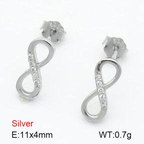 Zircon  Figure 8  925 Silver Earrings  JUSE70073bbpj-925