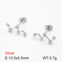 Zircon  Star  925 Silver Earrings  JUSE70078bbpo-925