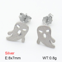 Brushed  Villain  925 Silver Earrings  JUSE70086bbpk-925
