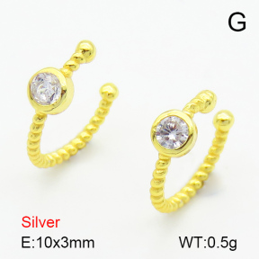 Zircon  Nearly Round  925 Silver Earrings  JUSE70099vbnl-925