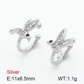 Zircon  Bird  925 Silver Earrings  JUSE70101bbph-925