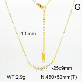 Zircon,Handmade Polished  Diamond  Stainless Steel Necklace  7N4000141bhva-066