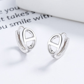 925 Silver Earrings  oval  WT:2.02g  E:6*12.9mm  JE0932vhop-Y06  A-29-10