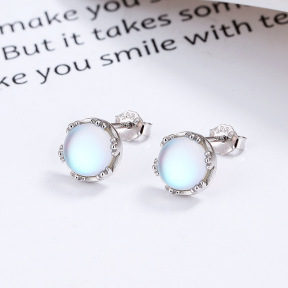 925 Silver Earrings  Nearly Round  WT:1.26g  E:7.8mm  JE0939bhjj-Y06  A-13-13