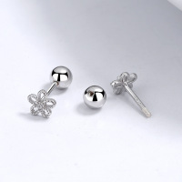 925 Silver Earrings  Flower  WT:1.0g  E:5.2mm  JE0947vhhl-Y06  A-37-01/A-37-19