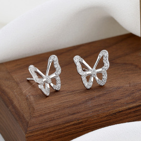 925 Silver Earrings  Butterfly  WT:1.34g  E:10.9*11mm  JE0953vhmn-Y06  A-25-15