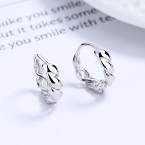 925 Silver Earrings  Twisted Ring  WT:2.33g  E:4.3*14.6mm  JE0957vhnp-Y06  A-46-20