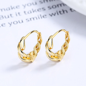 925 Silver Earrings  Twisted Ring  WT:2.33g  E:4.3*14.6mm  JE0958vhnp-Y06  A-46-20
