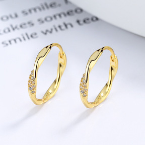 925 Silver Earrings  Twisted Ring  WT:1.46g  E:16.0mm  JE0960vhlh-Y06  A-15-7