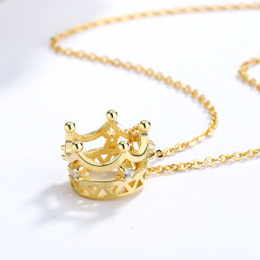 925 Silver Necklace  Crown  WT:2.7g  P:8.5*12.2mm N:40+5cm  JN0927biih-Y06  E-08-14