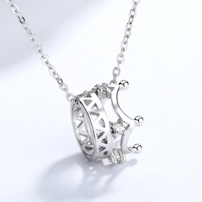925 Silver Necklace  Crown  WT:2.7g  P:8.5*12.2mm N:40+5cm  JN0928bihh-Y06  E-08-14