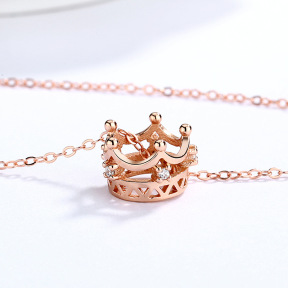 925 Silver Necklace  Crown  WT:2.7g  P:8.5*12.2mm N:40+5cm  JN0929biih-Y06  E-08-14