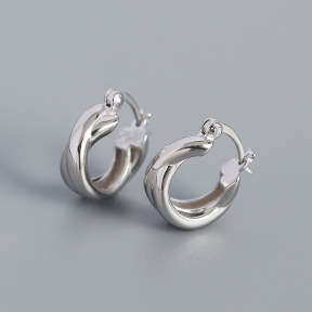 Twisted Ring  925 Silver Earrings  WT:3.06g  6.5*13.9mm  JE0977aiok-Y05  YHE0438