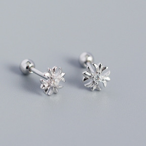 Flower  925 Silver Earrings  WT:0.78g  6.2*11.3mm  JE0980bhio-Y05  YHE0444