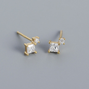 Square  925 Silver Earrings  WT:0.54g  4*7.3mm  JE0986abol-Y05  YHE0452