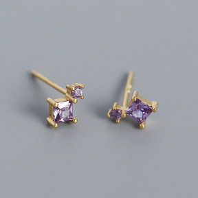 Square  925 Silver Earrings  WT:0.54g  4*7.3mm  JE0994abol-Y05  YHE0452