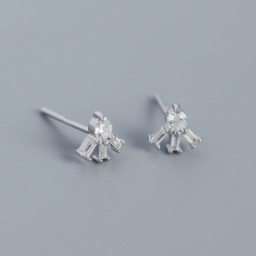 Trefoil  925 Silver Earrings  WT:0.5g  6*6.4mm  JE0999bbok-Y05  YHE0454