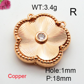 Zirconia  Fashion Copper Links Connectors  XFL01957baka-G030