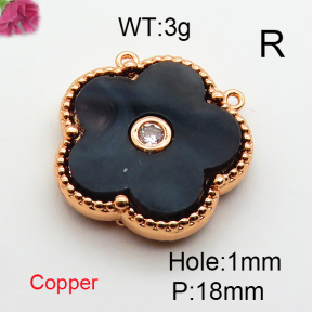 Resin & Zirconia  Fashion Copper Links Connectors  XFL01958aajl-G030