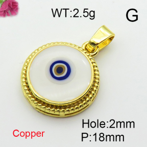 Enamel & Eye Patch Imported from Italy  Fashion Copper Pendant   XFPC03199baka-G030