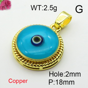 Enamel & Eye Patch Imported from Italy  Fashion Copper Pendant   XFPC03202baka-G030