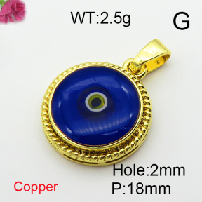 Enamel & Eye Patch Imported from Italy  Fashion Copper Pendant   XFPC03205baka-G030