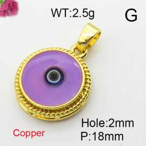 Enamel & Eye Patch Imported from Italy  Fashion Copper Pendant   XFPC03207baka-G030