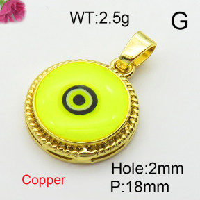 Enamel & Eye Patch Imported from Italy  Fashion Copper Pendant   XFPC03208baka-G030