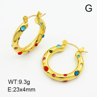 Czech Stones,Handmade Polished  Ring  Stainless Steel Earrings  7E4000058vhkb-066