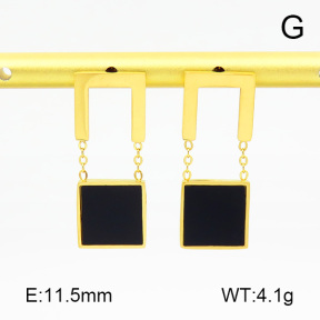 Acrylic,Handmade Polished  Rectangle  Stainless Steel Earrings  7E4000074bhia-066