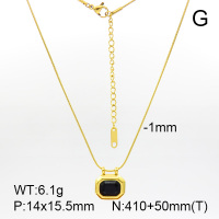 Zircon,Handmade Polished  Rectangle  Stainless Steel Necklace  7N4000158vhkb-066