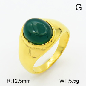 Agate,Handmade Polished  Oval  Stainless Steel Ring  6-8#  7R4000029bhia-066