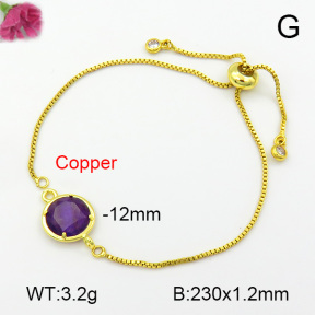 Amethyst  Fashion Copper Bracelet  F7B400424baka-G030