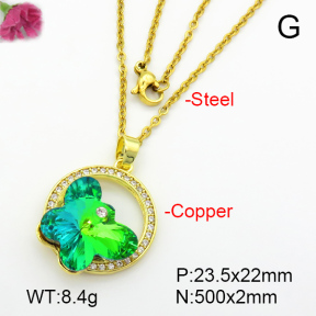 Imitation Crystal Glass & Zirconia  Fashion Copper Necklace  F7N400901vbmb-G030