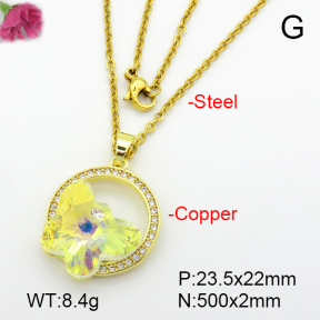 Imitation Crystal Glass & Zirconia  Fashion Copper Necklace  F7N400906vbmb-G030