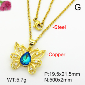 Imitation Crystal Glass & Zirconia  Fashion Copper Necklace  F7N400915vbmb-G030