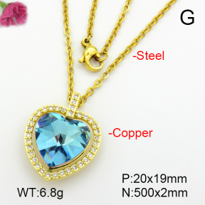 Imitation Crystal Glass & Zirconia  Fashion Copper Necklace  F7N400929vbmb-G030