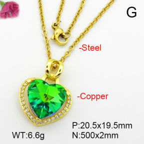 Imitation Crystal Glass & Zirconia  Fashion Copper Necklace  F7N400938vbmb-G030