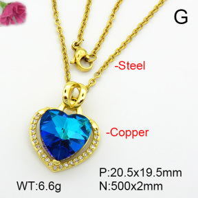 Imitation Crystal Glass & Zirconia  Fashion Copper Necklace  F7N400939vbmb-G030
