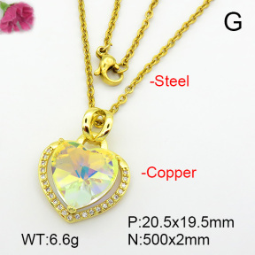 Imitation Crystal Glass & Zirconia  Fashion Copper Necklace  F7N400940vbmb-G030