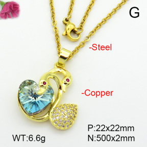Imitation Crystal Glass & Zirconia  Fashion Copper Necklace  F7N400954vbmb-G030