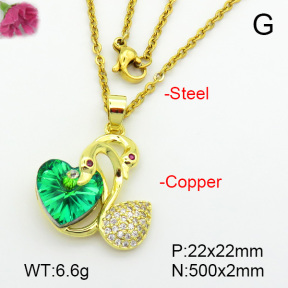 Imitation Crystal Glass & Zirconia  Fashion Copper Necklace  F7N400958vbmb-G030