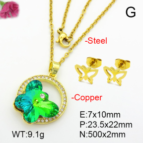 Imitation Crystal Glass & Zirconia  Fashion Copper Sets  F7S001141vbmb-G030