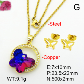 Imitation Crystal Glass & Zirconia  Fashion Copper Sets  F7S001142vbmb-G030