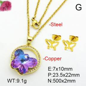 Imitation Crystal Glass & Zirconia  Fashion Copper Sets  F7S001143vbmb-G030