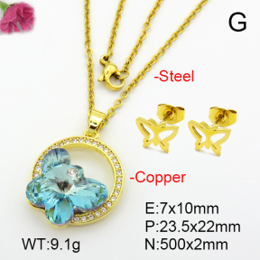 Imitation Crystal Glass & Zirconia  Fashion Copper Sets  F7S001145vbmb-G030
