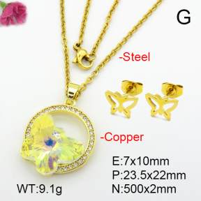 Imitation Crystal Glass & Zirconia  Fashion Copper Sets  F7S001146vbmb-G030