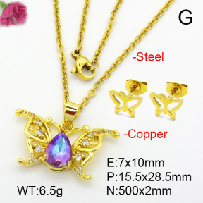 Imitation Crystal Glass & Zirconia  Fashion Copper Sets  F7S001148vbmb-G030