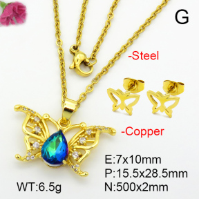 Imitation Crystal Glass & Zirconia  Fashion Copper Sets  F7S001149vbmb-G030