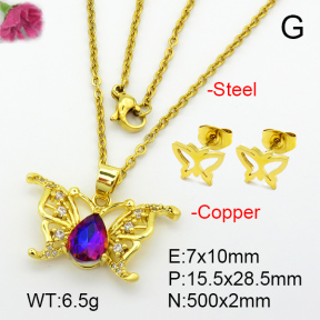 Imitation Crystal Glass & Zirconia  Fashion Copper Sets  F7S001153vbmb-G030